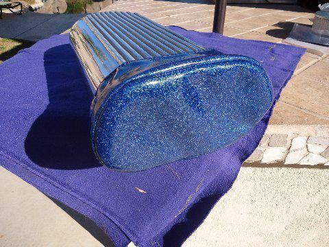 Blue metallic oval air scoop cover very cool addition to your scoop