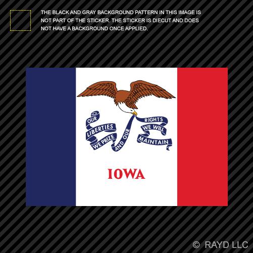 4” iowa flag sticker decal self adhesive vinyl our liberties we prize hawkeye