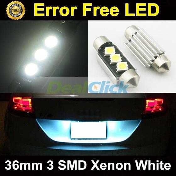 2pcs error free 3-smd 6411 6418 c5w led bulbs mercedes-benz license plate lights