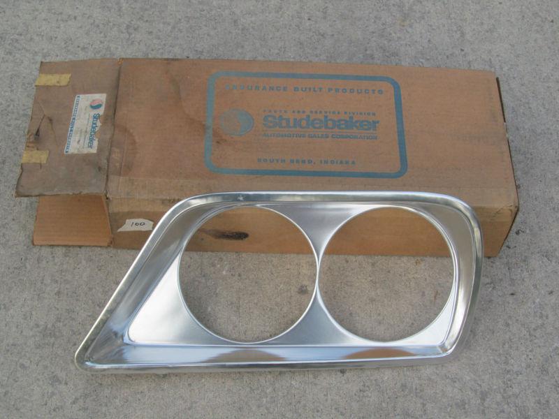 Nos 1964 1965 studebaker headlight bezel 1356203 lh. daytona cruiser challenger