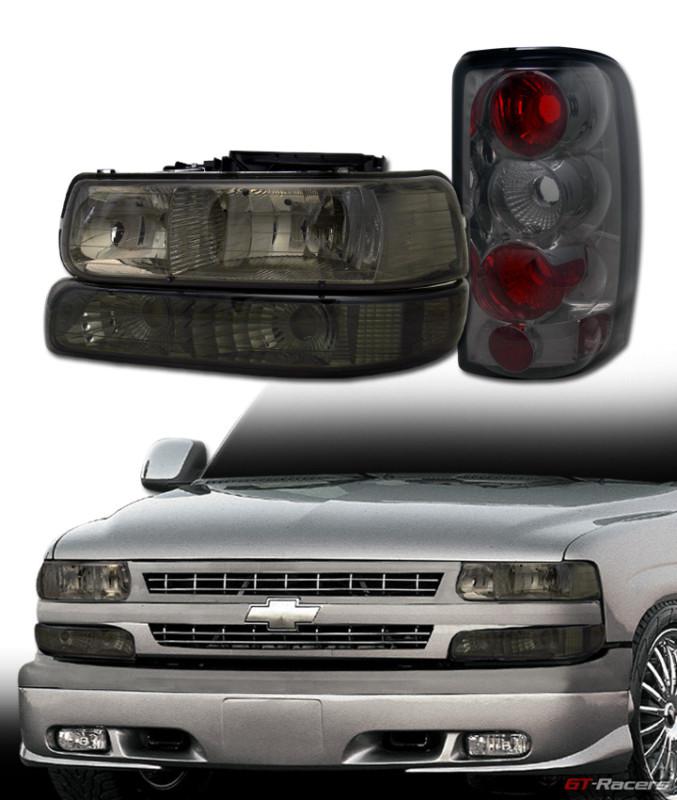 Smoke head lights+bumper dy+altezza brake tail lamps sm jy 00-06 tahoe suburban