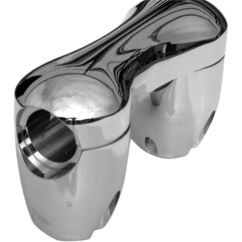 Alloy art counter-bored handlebar risers 3-d custom clamp for harley softail xl