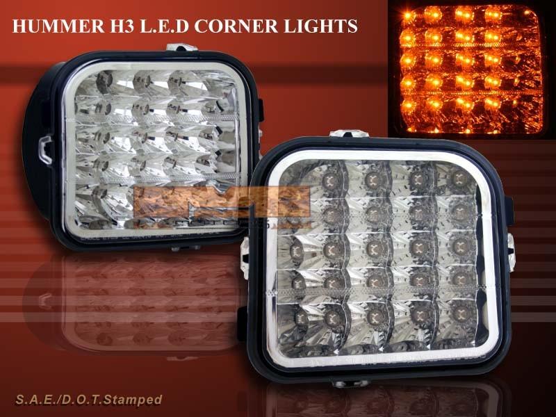 2006-2009 hummer h3 led euro clear corner signal lights new