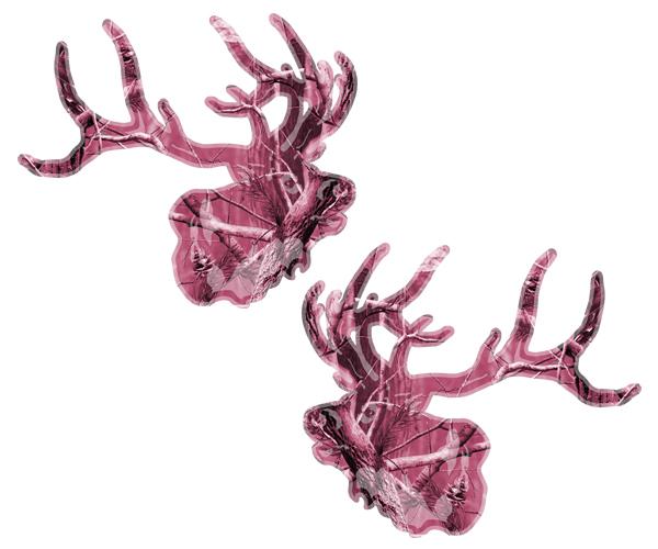 Elk decal set 4"x3.4" pink hunting camo caribou buck hunter sticker e1 zu1