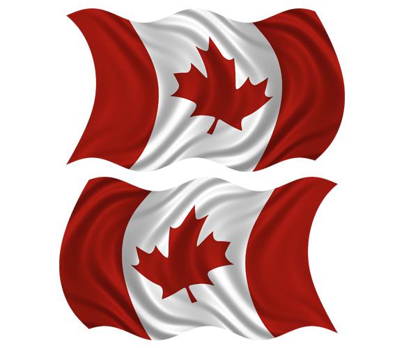 Canada waving flag decal set 4"x2.4" canadian vinyl car bumper sticker zu1
