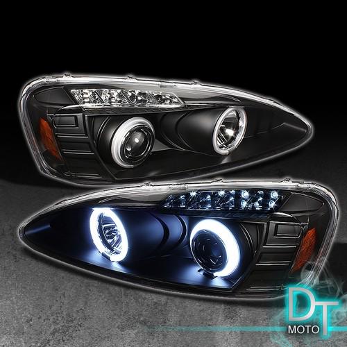 Black 04-08 pontiac grand prix ccfl halo projector led headlights left+right