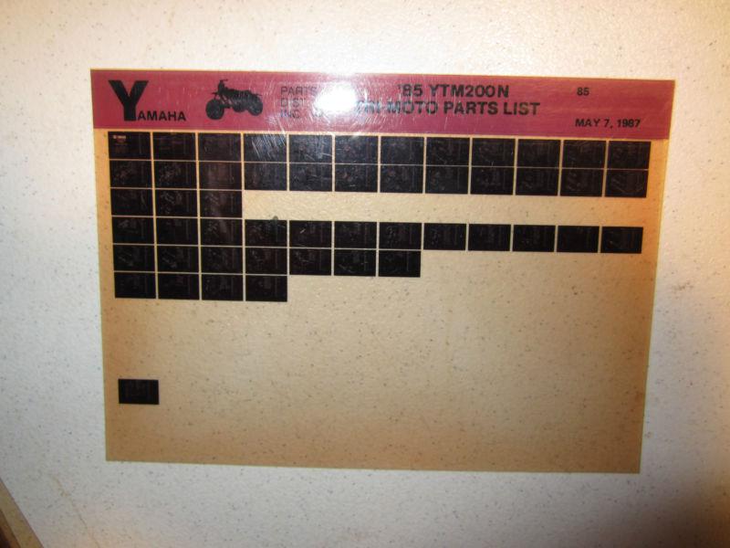 1985 yamaha 3 wheeler ytm200n tri moto parts catalog ytm 200 n three