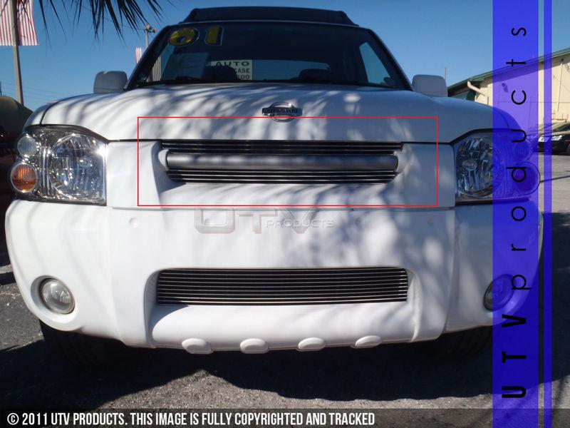 2001 2002 2003 2004 nissan frontier 2pc upper chrome billet grille kit 01 02 03 