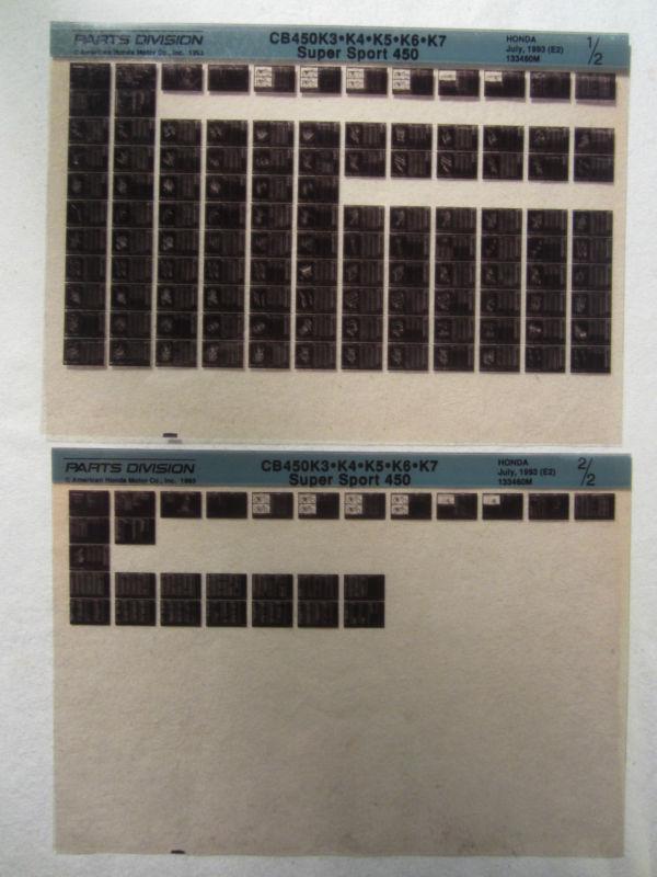 Honda motorcycle cb450k3 k4 k5 k6 k7 ss 450 microfiche parts catalog cb 450 7/93