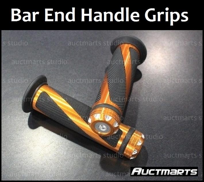 Universal motorcycle bar end handle grips 22mm 7/8'' gold d