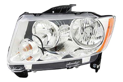 Replace ch2518139 - 11-12 jeep compass front lh headlight lens housing halogen