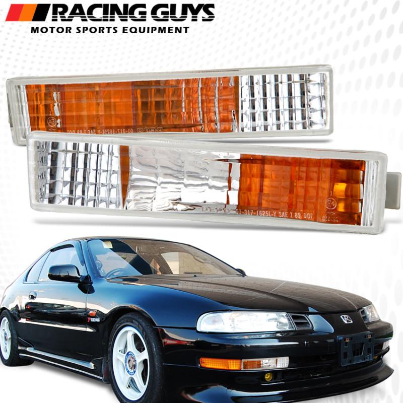 Depo 94-96 honda prelude chrome amber reflector side marker bumper light lamp