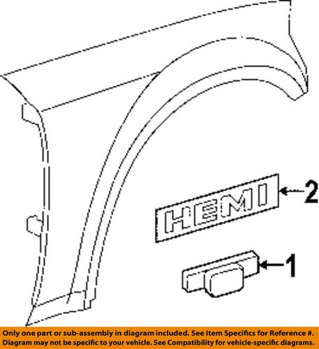 Mopar oem 4806313aa fender-emblem badge nameplate