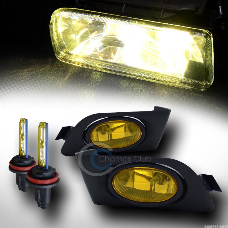 3000k hid xenon w/yellow front bumper fog light+switch 01-03 honda civic 2dr/4dr