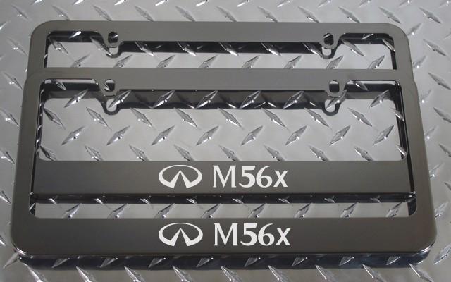 2 brand new infiniti m56x gunmetal license plate frame + screw caps