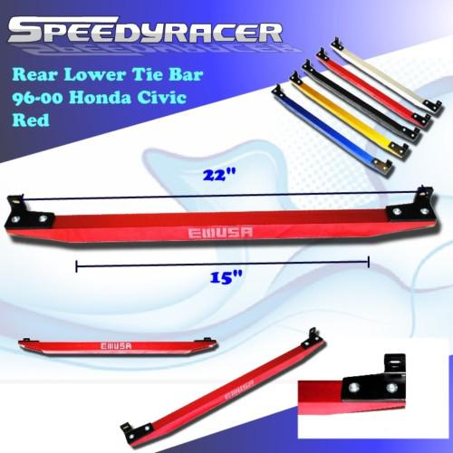 1996-1997 1998-2000 honda civic si rear lower tie bar red