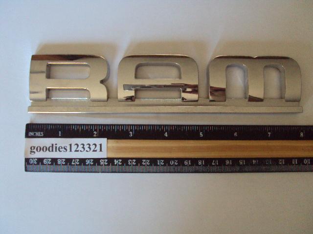 Dodge ram chrome emblem used 8"x 1 3/4"