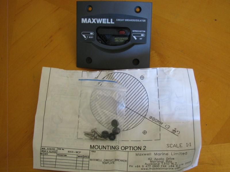 Maxwell p100791 135amp windlass circuit breaker
