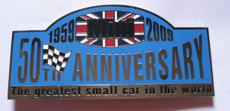 Car badge - mini 50th anniversary 1959-2009 car grill badge logos metal enamled 