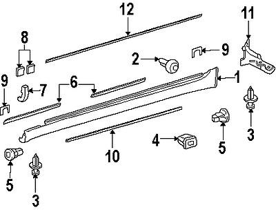 Lexus 7586250040 genuine oem factory original rocker molding protector