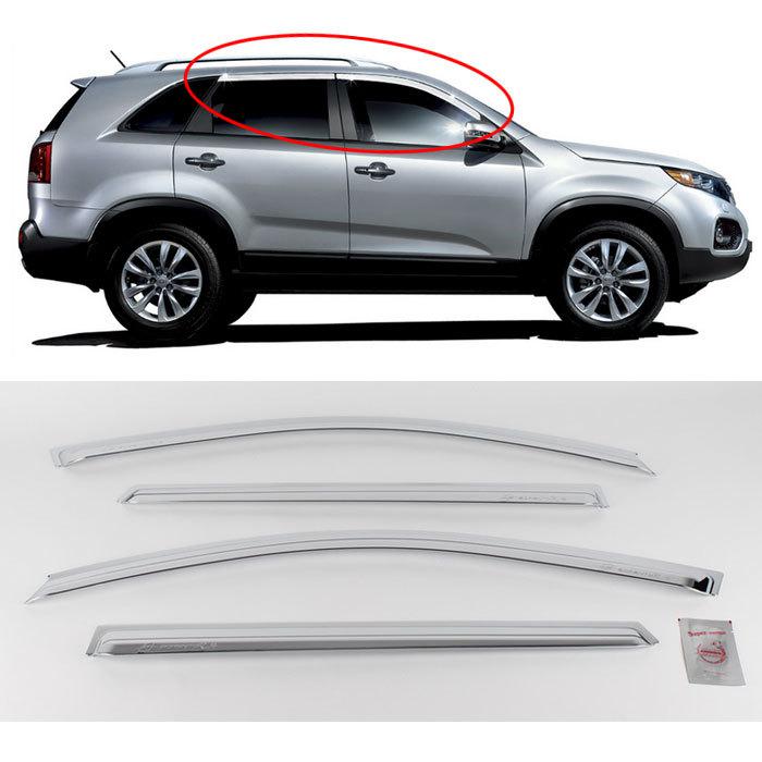 Kia 2010~2012 sorento r chrome sun shade rain guard door window visor k-705