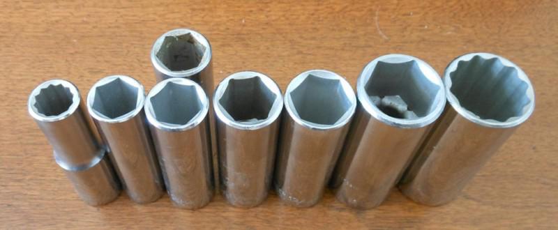 Eight new proto challenger 1/2 inch drive deep sockets 6 and 12 point 1/2-1 1/16