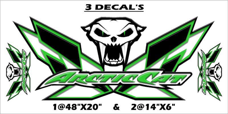 New arctic cat decals crossfire f7 zr sno pro - 3 pc skull kit