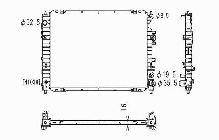 Replacement radiator 05-08 ford escape hybrid automatic trans 2.3l l4 6m6z8005a