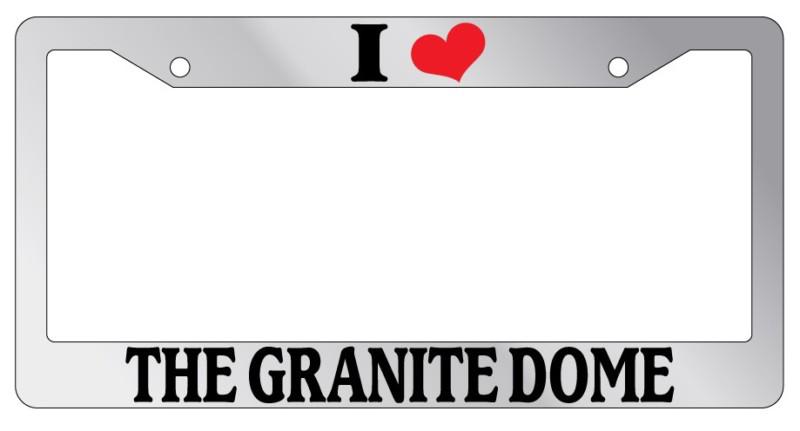 Chrome license plate frame i heart the granite dome auto accessory novelty