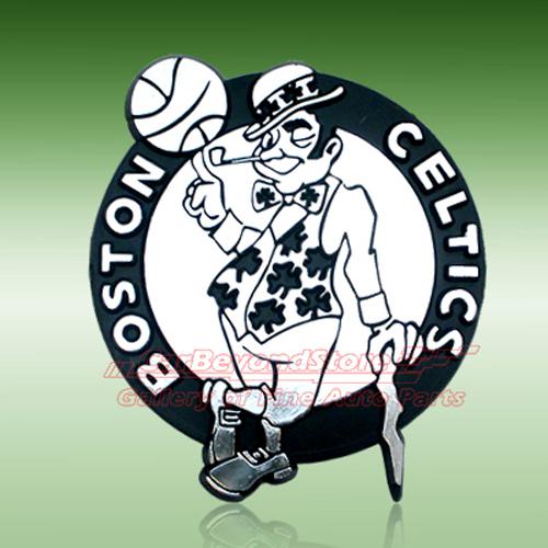 Nba boston celtics 3d chrome car emblem, easy install, licensed + free gift