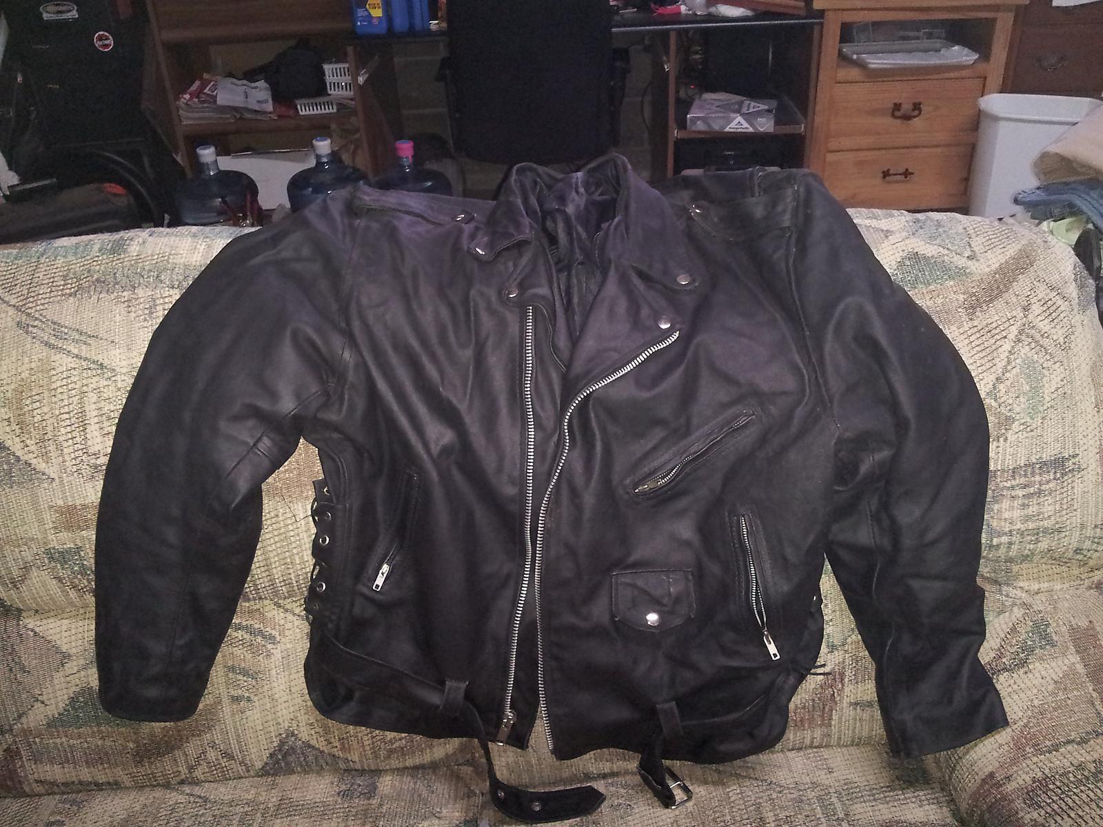 Mens leather motorcycle jacket 2-3x