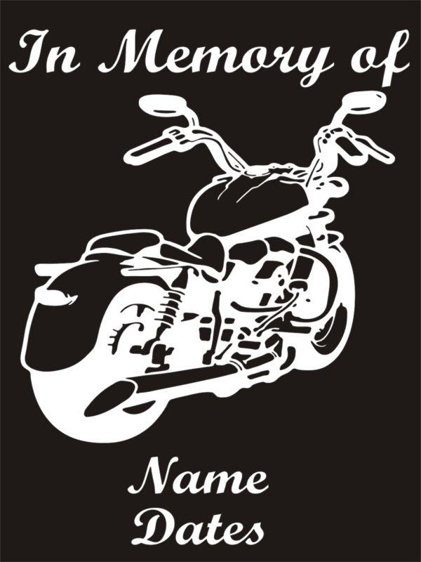 In memory of vinyl decal harley fatboy motorcycle biker window sticker qty 4