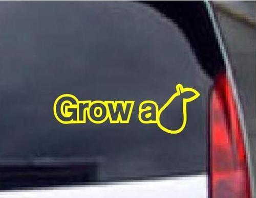 Grow a pair, yellow, funny car window sticker decals