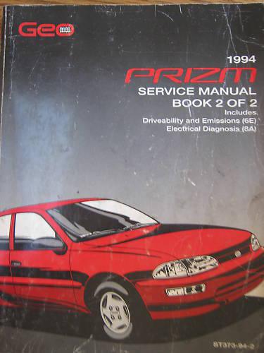 1994 chevy geo prizm service manual book 2 st 373-94-2 original e01