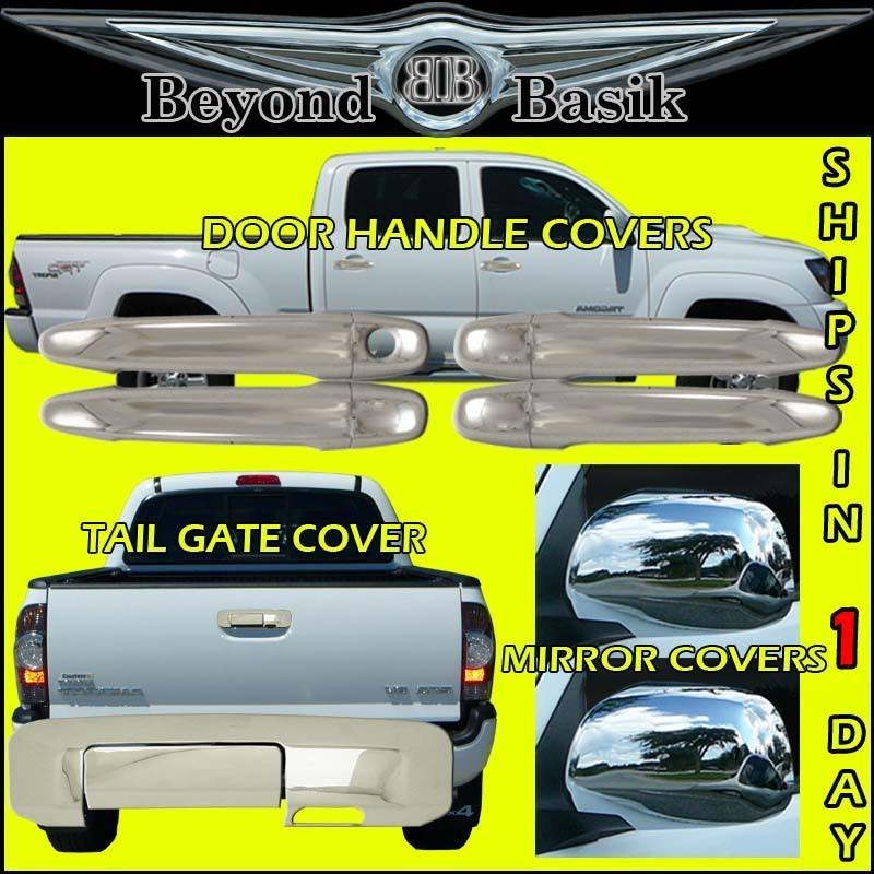 05-11 toyota tacoma chrome 4 door handles 1kh+mirror covers+tail gate w/cam hole