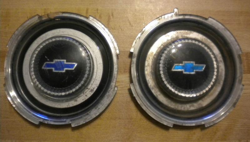 Lot of 2 original 1965 chevy impala hubcap center caps plastic