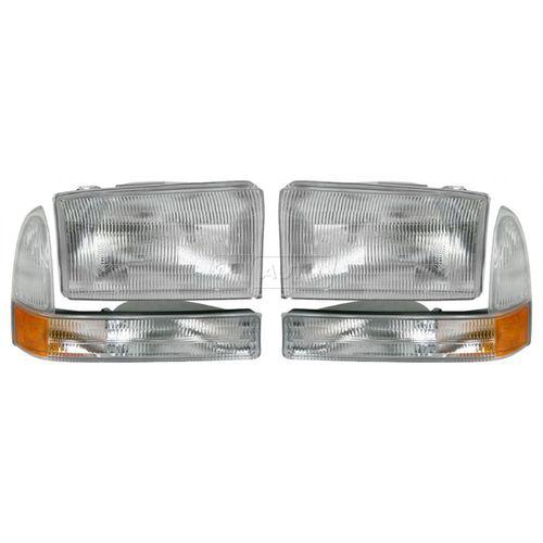 Ford super duty truck headlights & corner parking lights left & right set kit