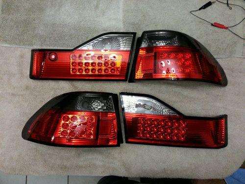  98-00 honda accord 4dr sedan red/smoke tail lights lamps left+right sets