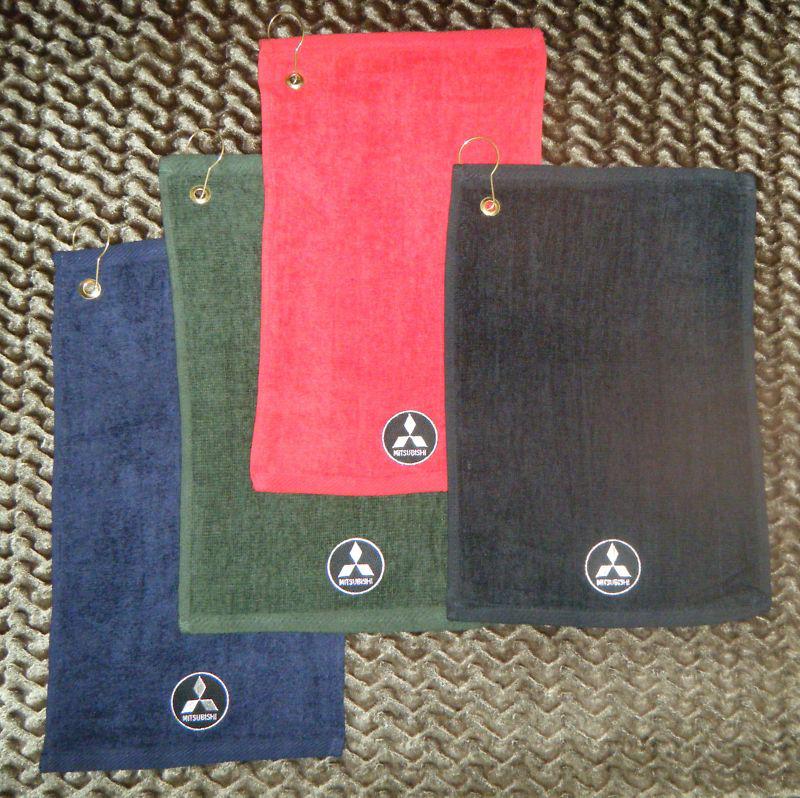 Mitsubishi  cotton golf towel towels w/ hook & grommet attach to bag !  pga 