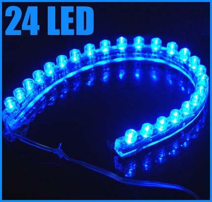 New flexible car 12v strip bulb light  waterproof 24 led free p&p