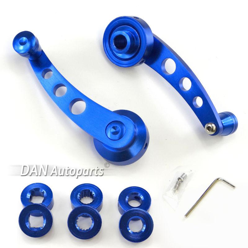 Aluminum window crank winder door hendele kit left right blue toyota ford 