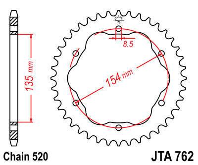 Jt sprocket rear 38t 520 aluminum ducati 1198 2009-2010