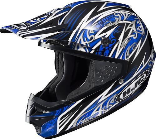 Hjc cs-mx scourge offroad/motocross adult helmet,mc-2/blue/black/white,med/md