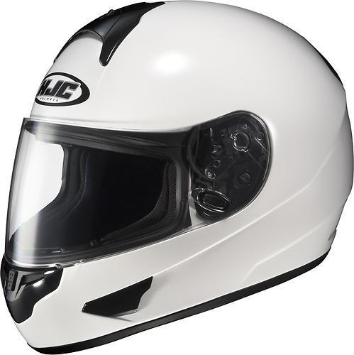 New hjc cl-16 solid full-face adult helmet, gloss white, xs