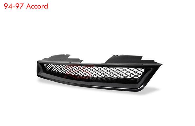 Front type-r style black mesh grille for 1994-1997 honda accord t-r