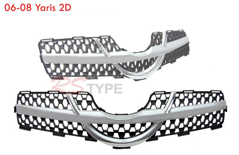 2006 2007 2008 toyota yaris 2dr chrome mesh front hood bumper grill grille 