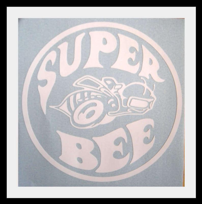 Super bee logo  white 3m vinyl decal sticker graphic