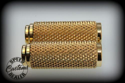 Motorcycle toe pegs  harley speed dealer customs solid brass knurled