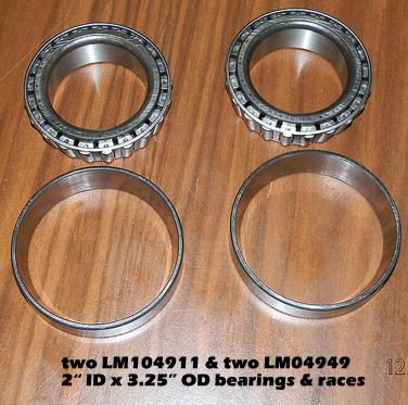 9 inch ford 3.25" diff carrier bearing & race set  lm104911 & lm104949 (2 each)