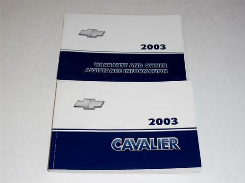 2003 cavalier owners manual. oem.